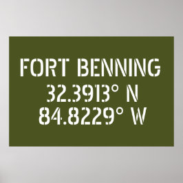Poster Longitude Fort Benning Latitude