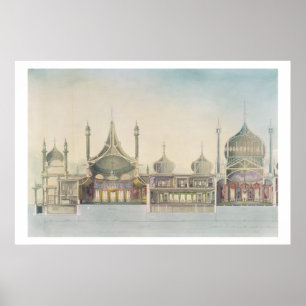 Pôster Longitudinal Section (L to R) Organ, Music Room, G