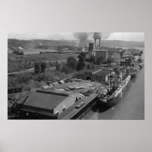 Poster Longview, WA - opinião do porto do ar