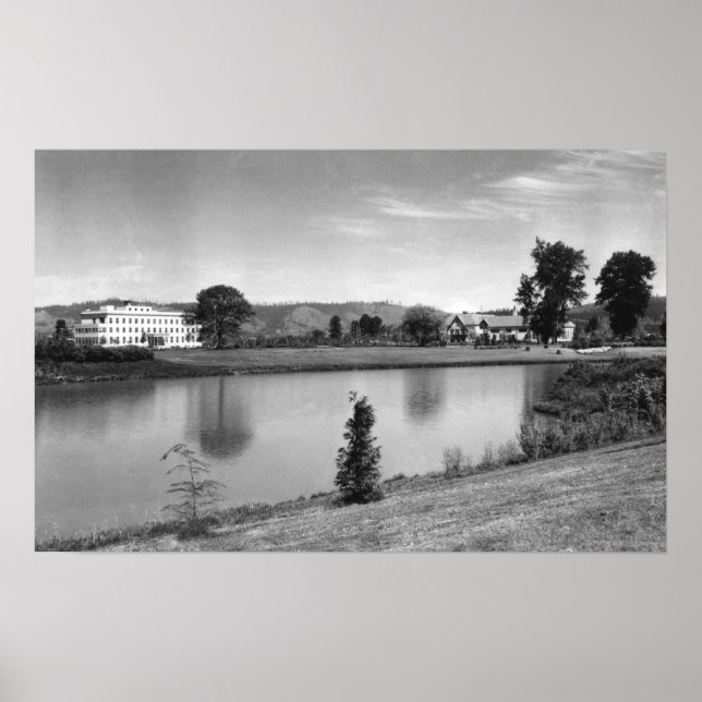 Poster Longview, WA Town View Lake Sacajawea Fotografia (Frente)