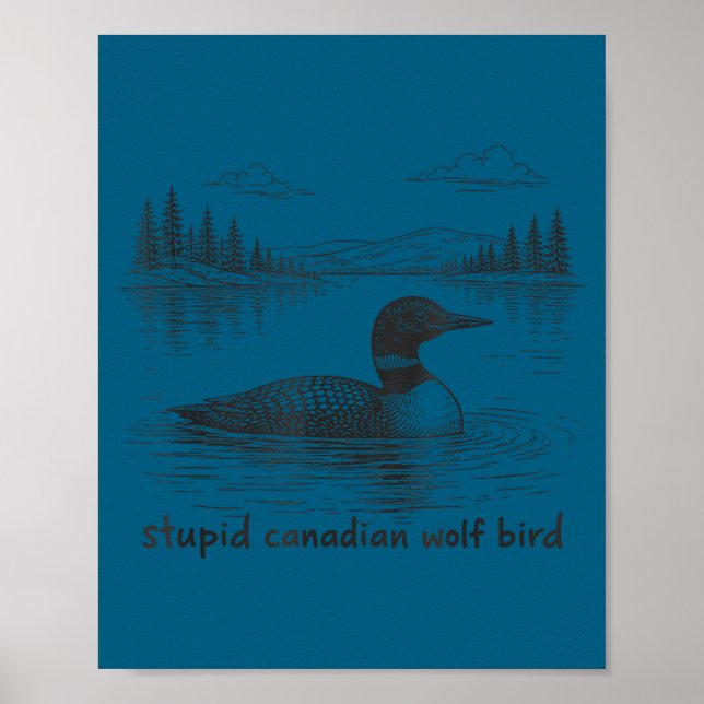 Poster Lontra canadense bobo pássaro divertido animal loo (Frente)