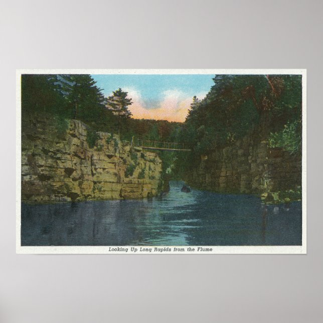 Poster Looking up Long Rapids from the Flume (Frente)