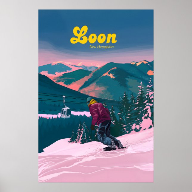 Poster Loon Mountain Ski Resort Nova Hampshire (Frente)