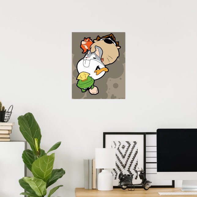 Poster LOONEY TUNES™ Estilizou Cabeças Grandes (Escritório em casa)