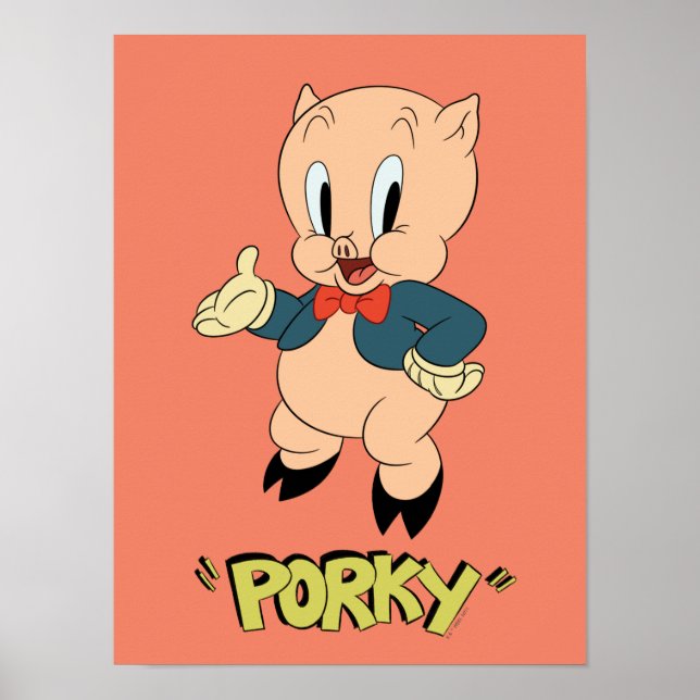 Poster LOONEY TUNES™ - Raios retroativos | Porky Pig (Frente)