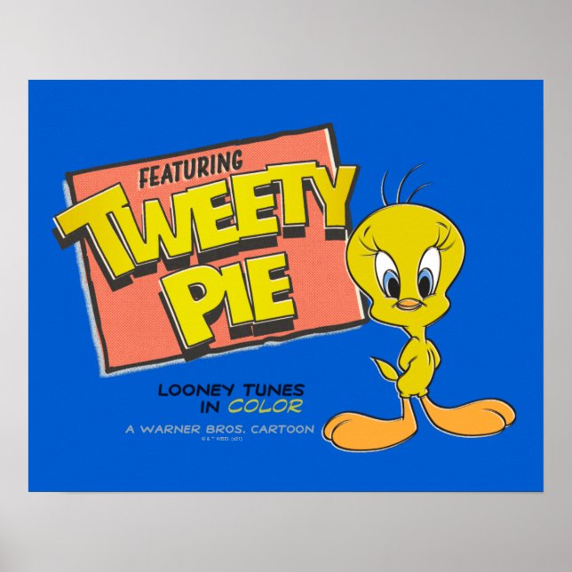 Poster LOONEY TUNES™ TWEETY™ - Placa de Lobby Retroativa (Frente)
