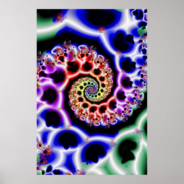 Pôster Loops de fruta | Arte Fractal Arco-Íris (Frente)