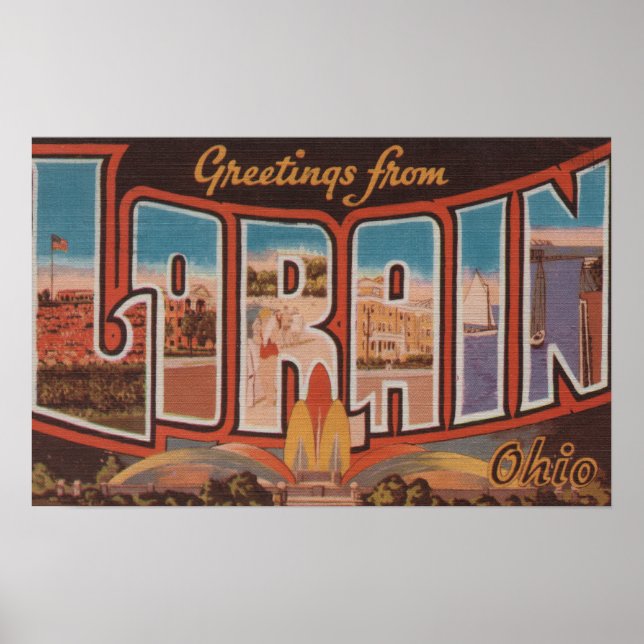 Poster Lorain, OhioLarge Letter ScenesLorain, OH (Frente)