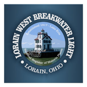 Pôster Lorain West Breakwater Light