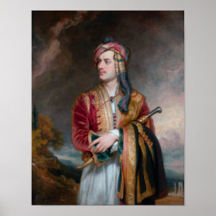 Poster Lord Byron em vestido albanês - 1813