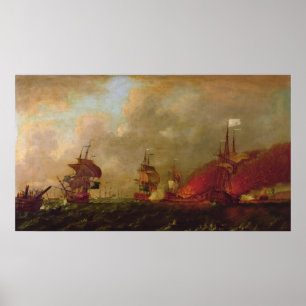 Pôster Lord Howe e o Comte d'Estaing ao largo de Rhode