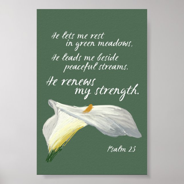 Poster Lord is my Shepherd Psalm 23 Christian Bible Verse (Frente)