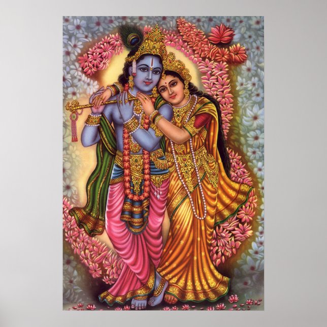 Pôster Lord Krishna e Radha (Frente)