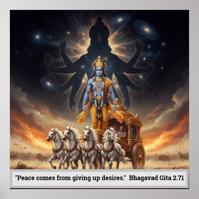 Poster Lord Krishna Partha Sarathi Cosmic Vishwaroopam  (Frente)