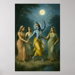 Poster Lord Krishna Rāsleela | Divine Dance of Love