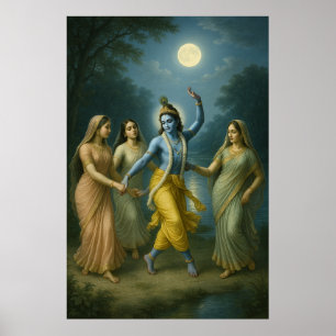 Poster Lord Krishna Rāsleela   Divine Dance of Love