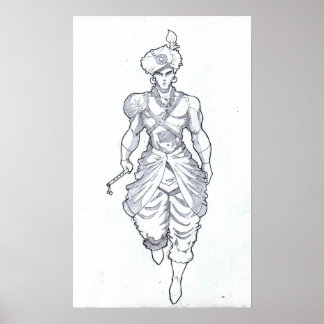 Poster Lord Krishna Sketch