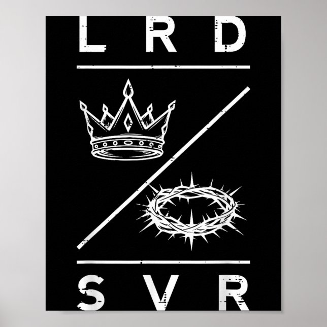 Poster Lord Saviour Crown Christian God Jesus Bible Men W (Frente)