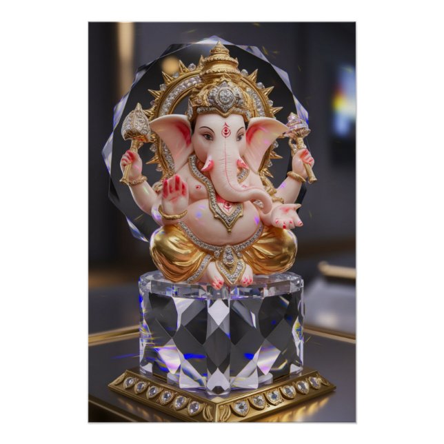 Pôster Lorde Shree Ganesha Crystal & Diamond Escultura (Frente)