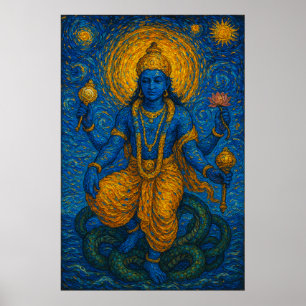 Poster Lorde Vishnu Preserver do Universo Trabalho de art
