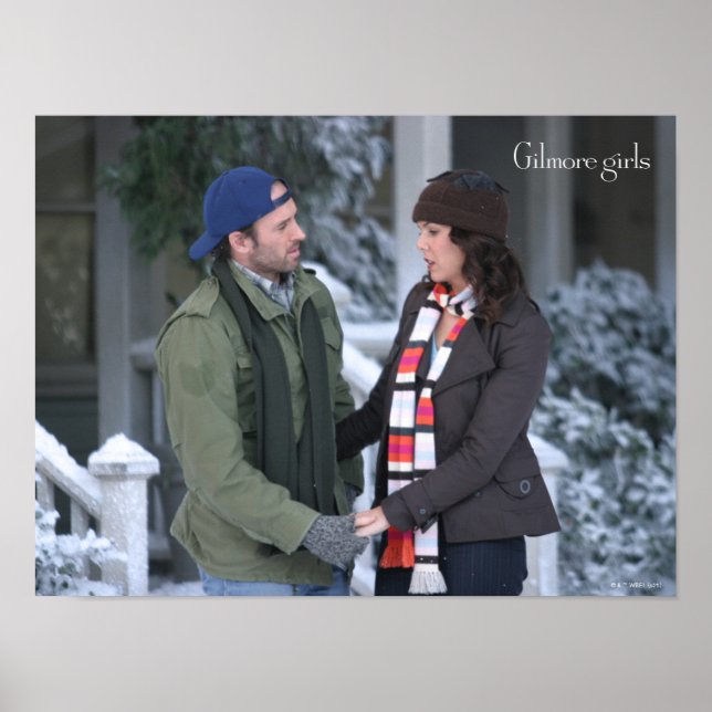 Poster Lorelai & Luke segurando mãos na neve (Frente)