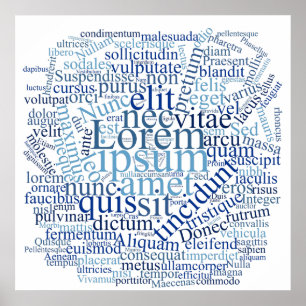 Poster Lorem Ipsum Word Cloud - Versão azul