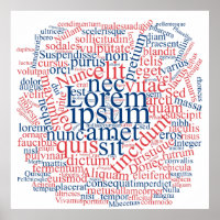 Lorem Ipsum Word Cloud - Versão Azul Vermelho