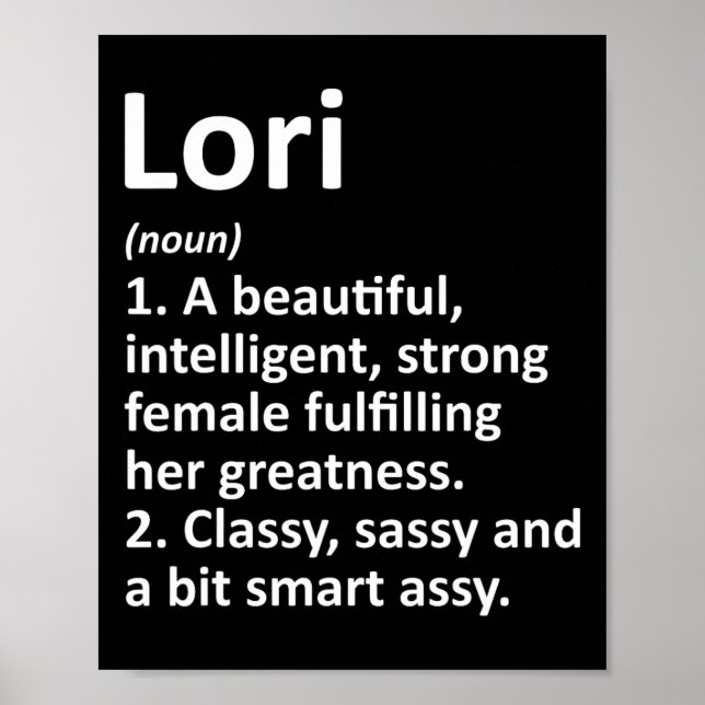 Poster Lori Definition Personalized Name Funny Christmas  (Frente)