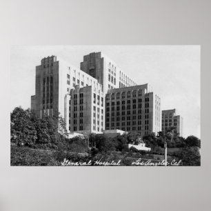 Pôster Los Angeles, CA View do Hospital Geral