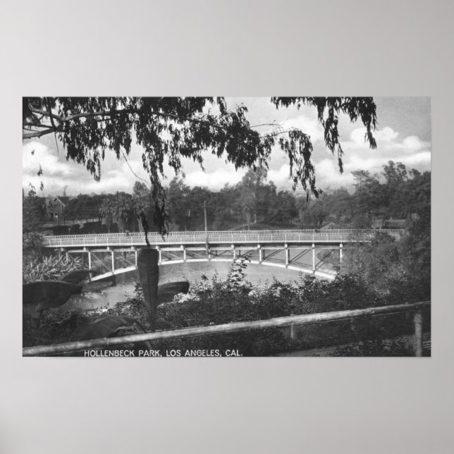 Poster Los Angeles, CA View of Hollenbeck Park (Frente)