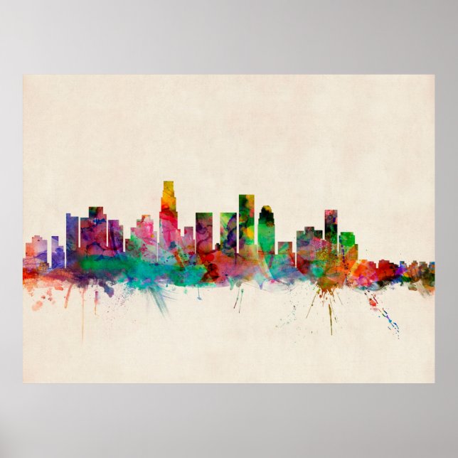 Poster Los Angeles California Cityscape Skyline (Frente)