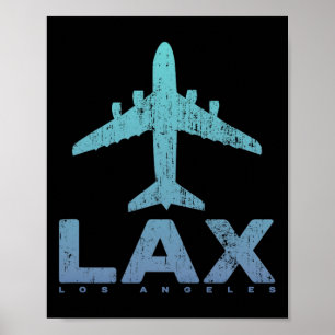 Poster Los Angeles Califórnia Código de Aeroporto Lax La
