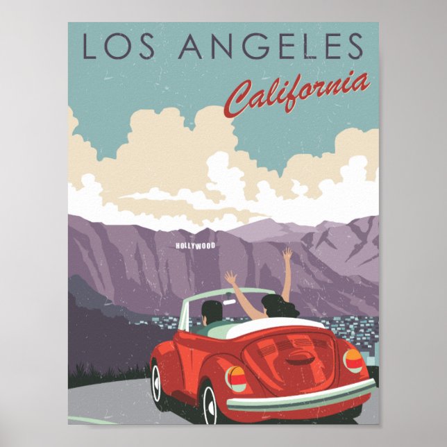 Poster Los Angeles California Familiar Viagem (Frente)