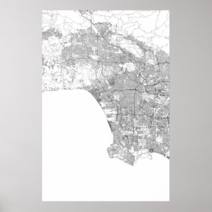 Pôster Los Angeles, Califórnia (preto no branco, no