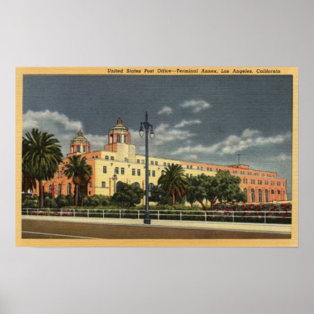Poster Los Angeles, CaliforniaPost Office — Terminal (Frente)