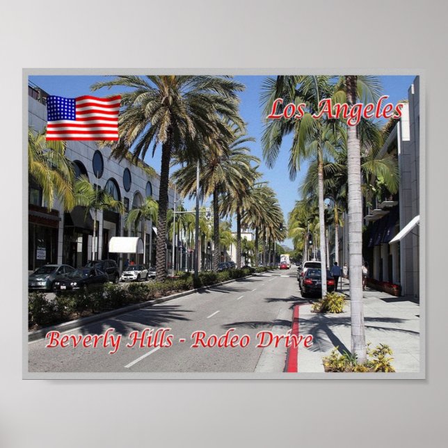 Poster Los Angeles - Colinas Beverly - Rodeo Drive - EUA (Frente)