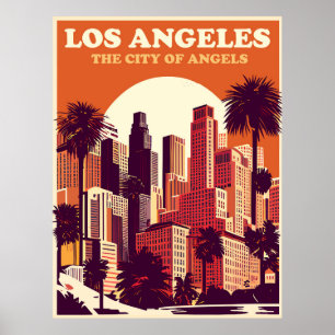 Poster Los Angeles em laranja, Viagem