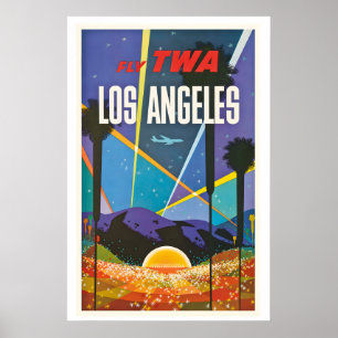 Poster Los Angeles Estados Unidos Aeronaves da companhia