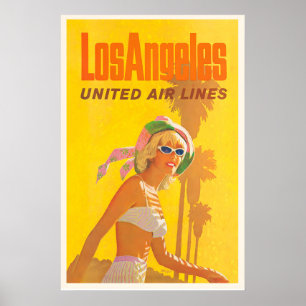 Poster Los Angeles EUA América Viagem Viagem Vintage