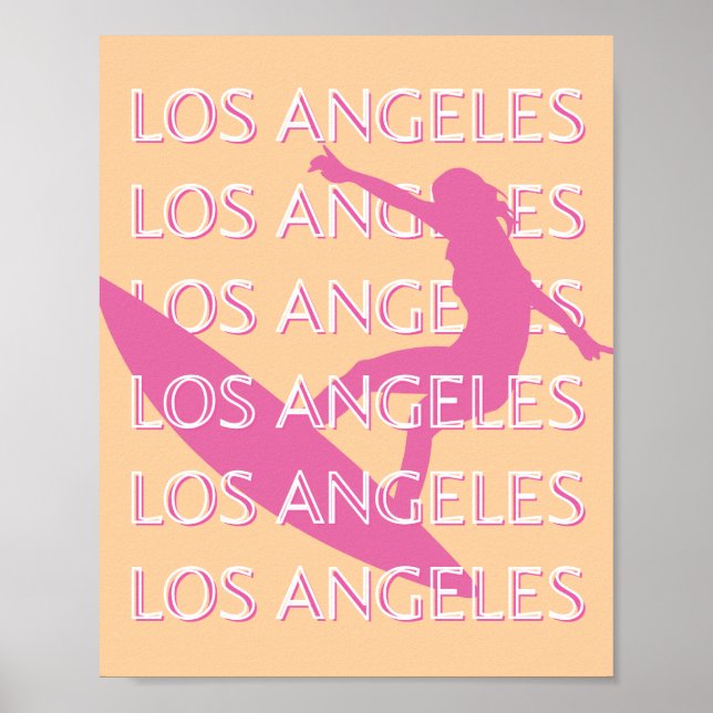 Poster Los Angeles Viagem Art, Califórnia, Beach Lovers (Frente)