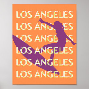 Poster Los Angeles Viagem Art, Califórnia, Viagem, Orange