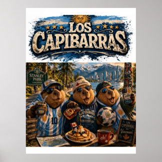 Poster Los Capibarras viajeros en Canadá