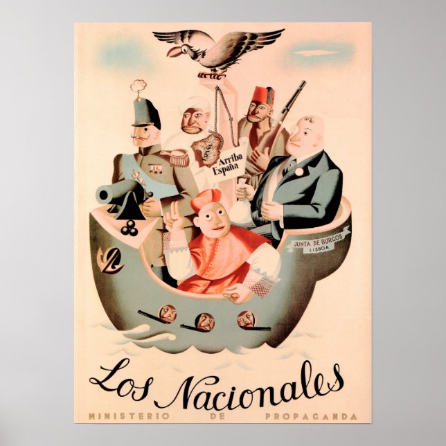Poster LOS NACIONALES Guerra Civil Espanhola Propaganda (Frente)
