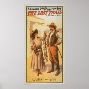 Pôster Lost Trail Comedy - Woman Fishing Western