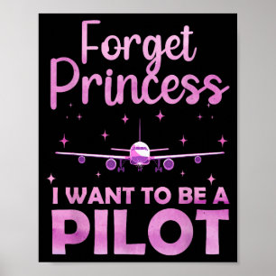 Poster Lote engraçado para mulheres meninas aviação avião