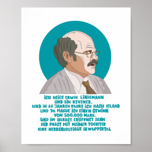 Poster Lottogewinner Erwin Lindemann - Loriot - Funny