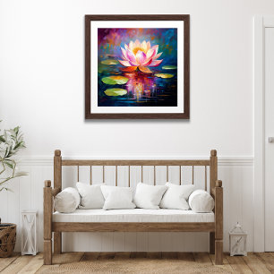 Poster Lotus Bloom: Arte Floral Abstrato
