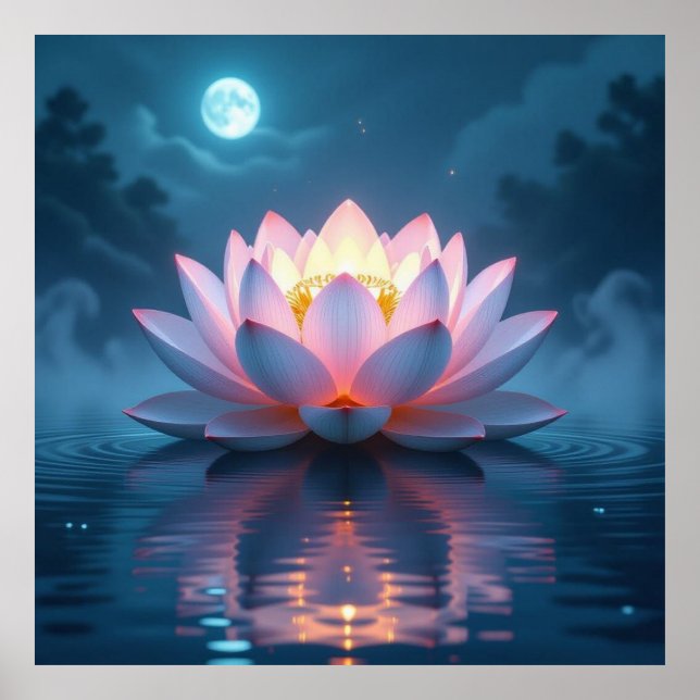 Poster „Lotus – Blüte der Reinheit und Erleuchtung“ (Frente)