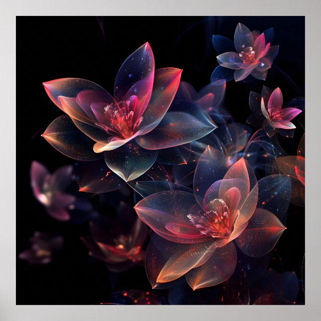 Poster Lótus Cósmico Celestial em Flor (Frente)