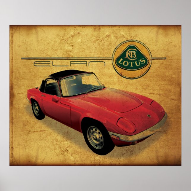 Pôster Lotus Elan carro vintage (Frente)